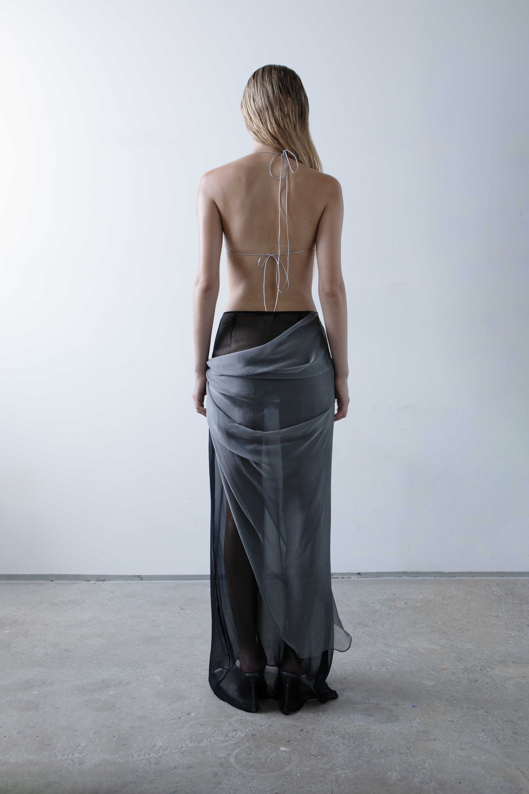 Draped Chiffon Skirt