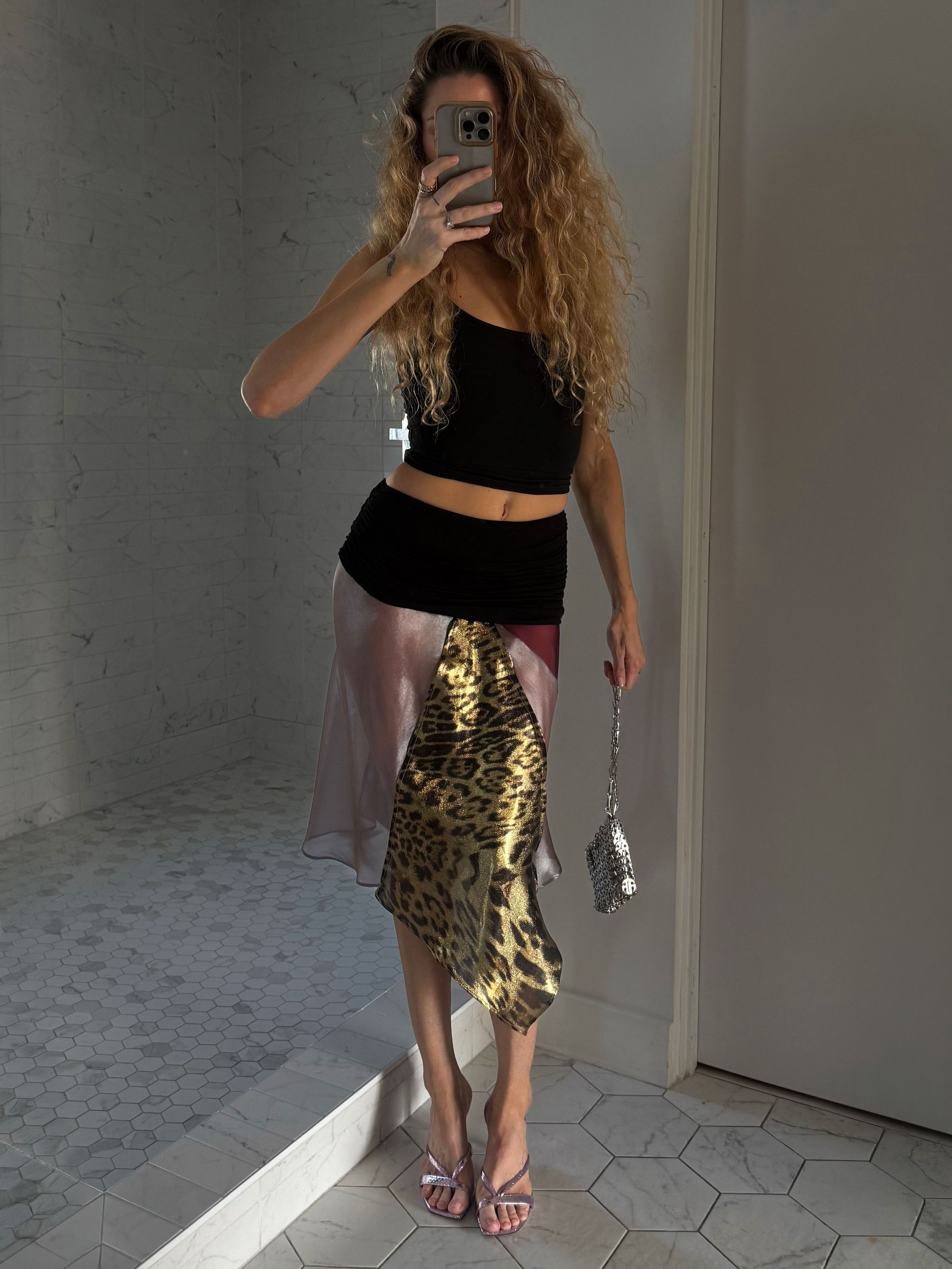 Patchwork Silk Skirt