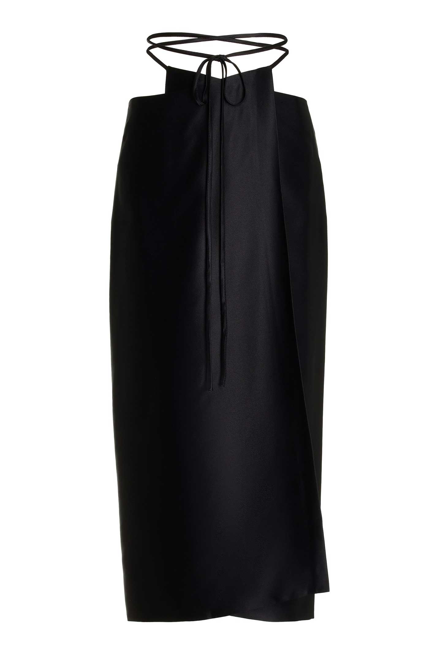 Ribbon Wrap Skirt, Black