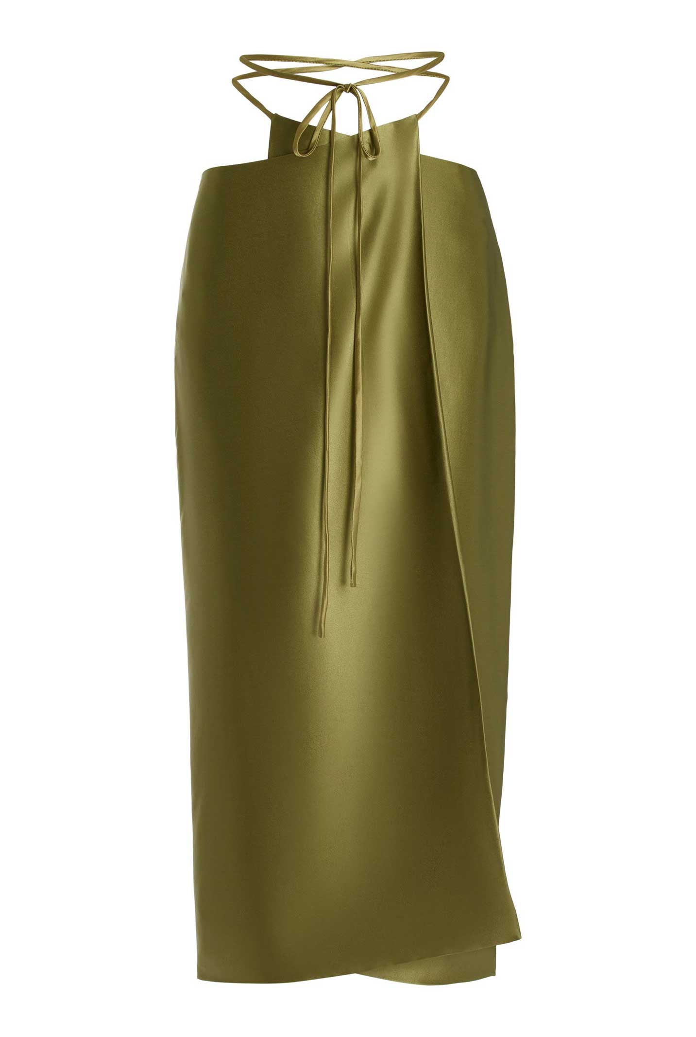 Ribbon Wrap Skirt, Moss
