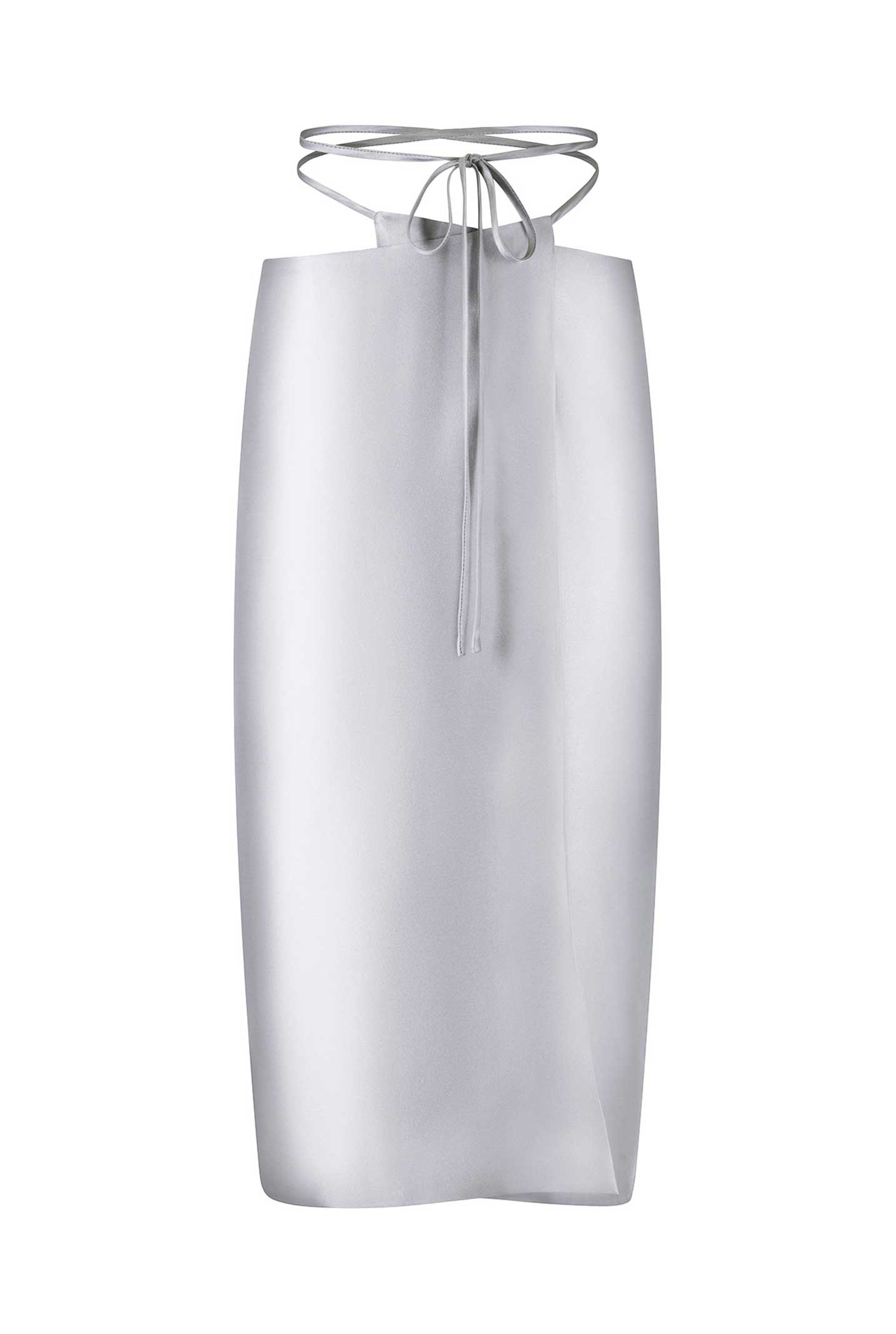 Ribbon Wrap Skirt, Silver