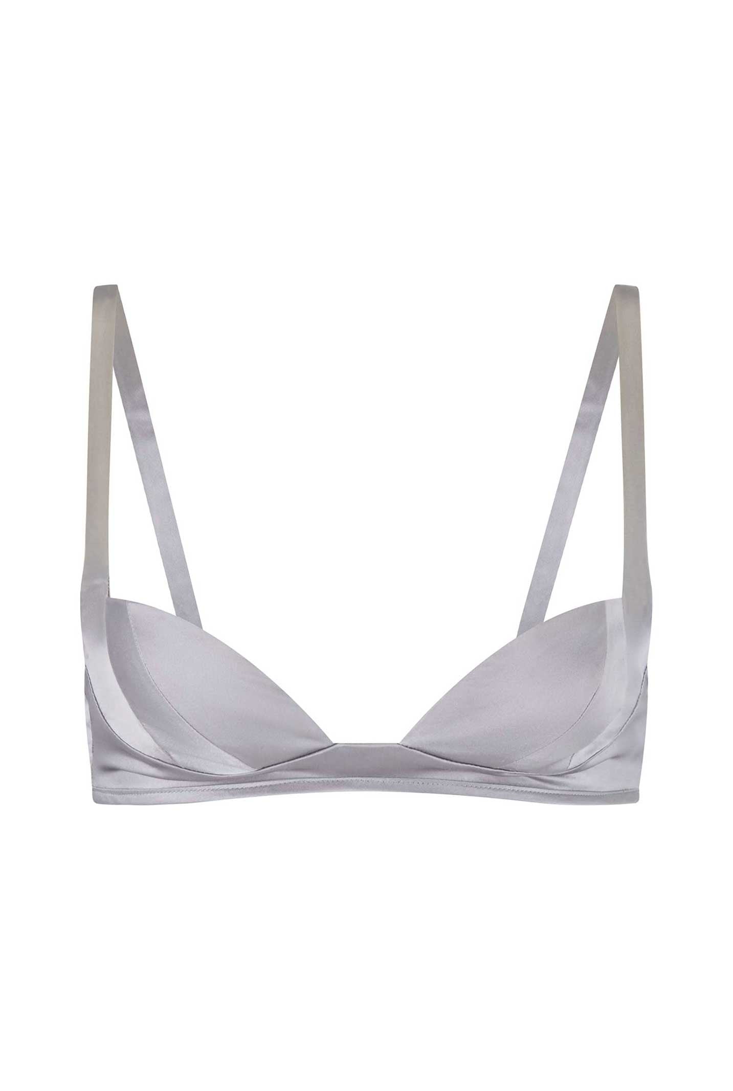 Silk Bralette, Silver