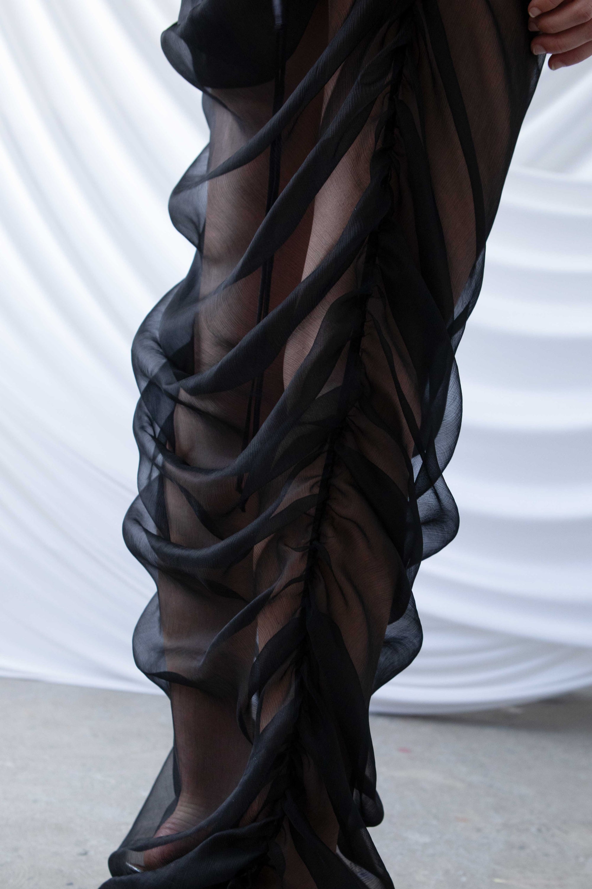Draped Chiffon Gown