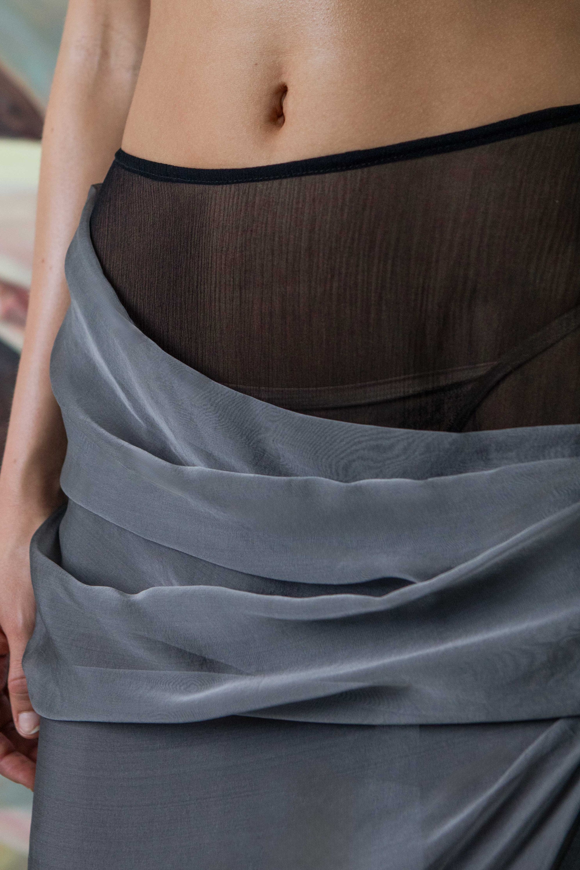 Draped Chiffon Skirt
