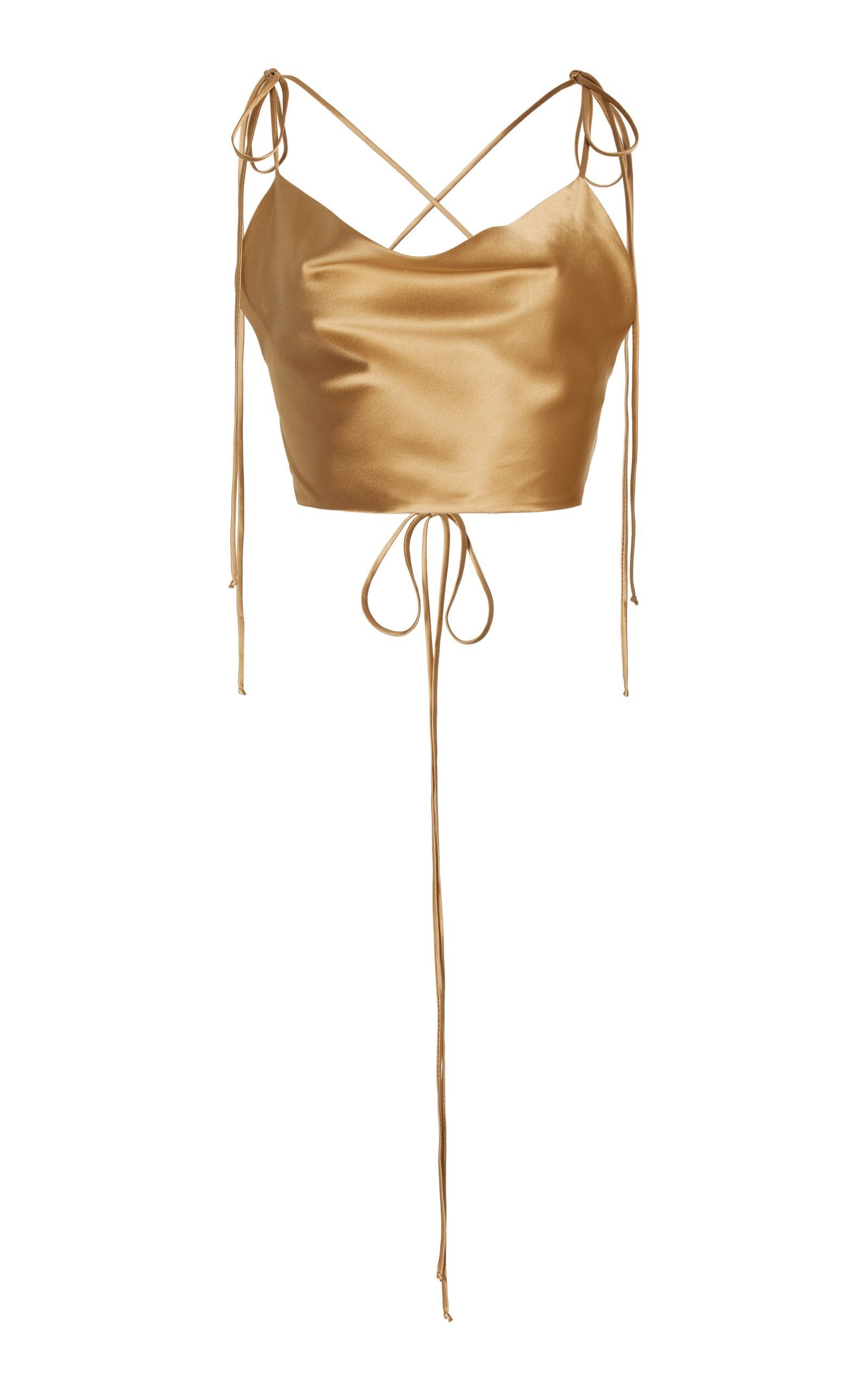 Silk Ribbon Top, Camel