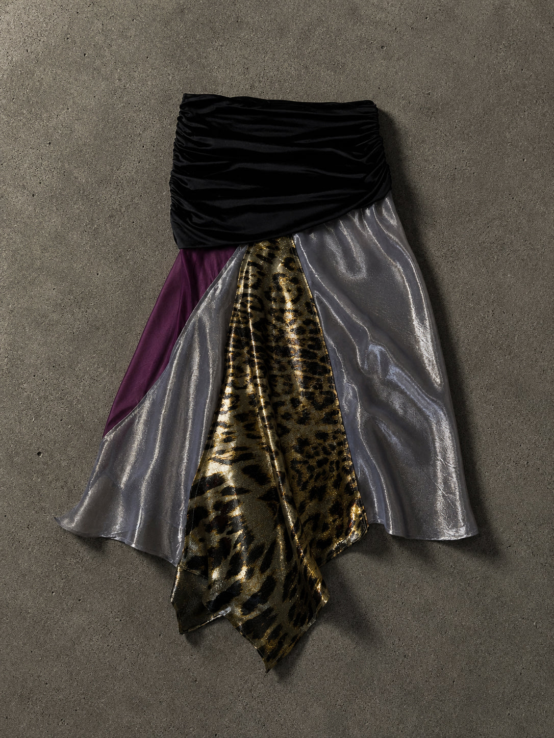 SUBSURFACE Exclusive Patchwork Silk Skirt