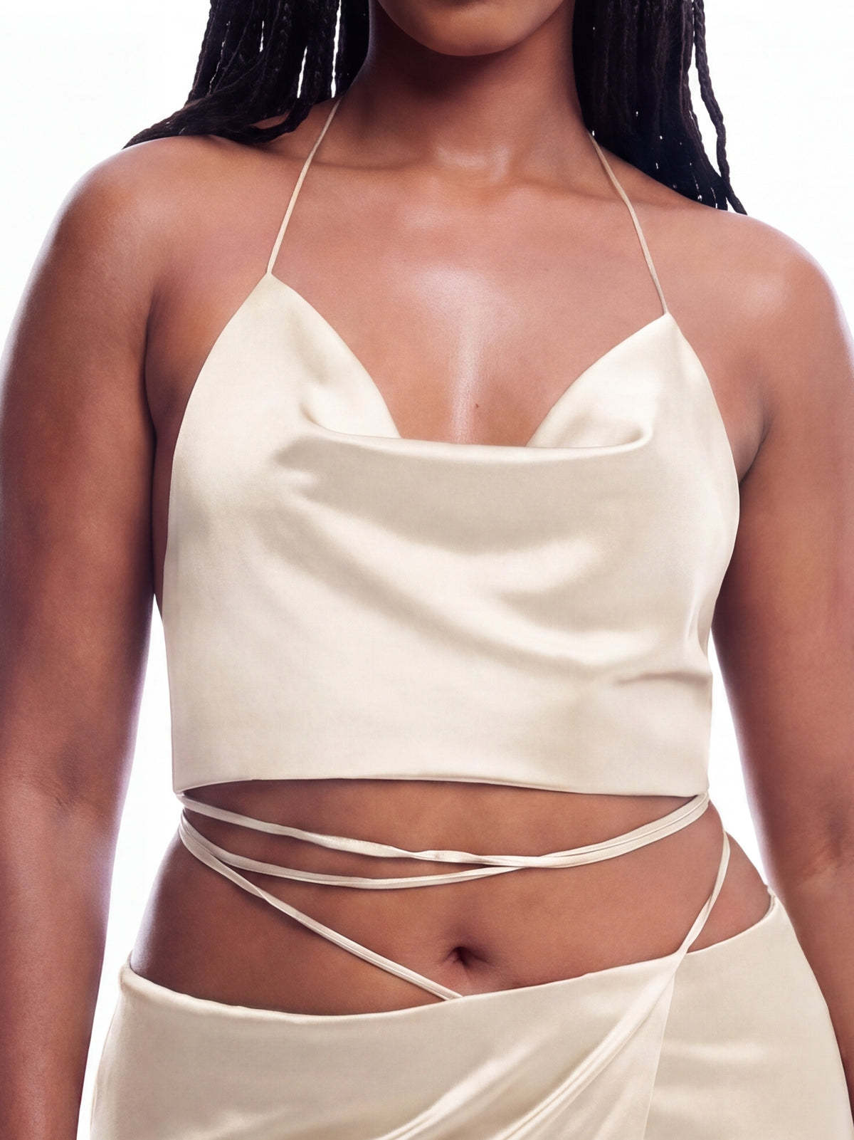 Silk Tie Top — Ivory