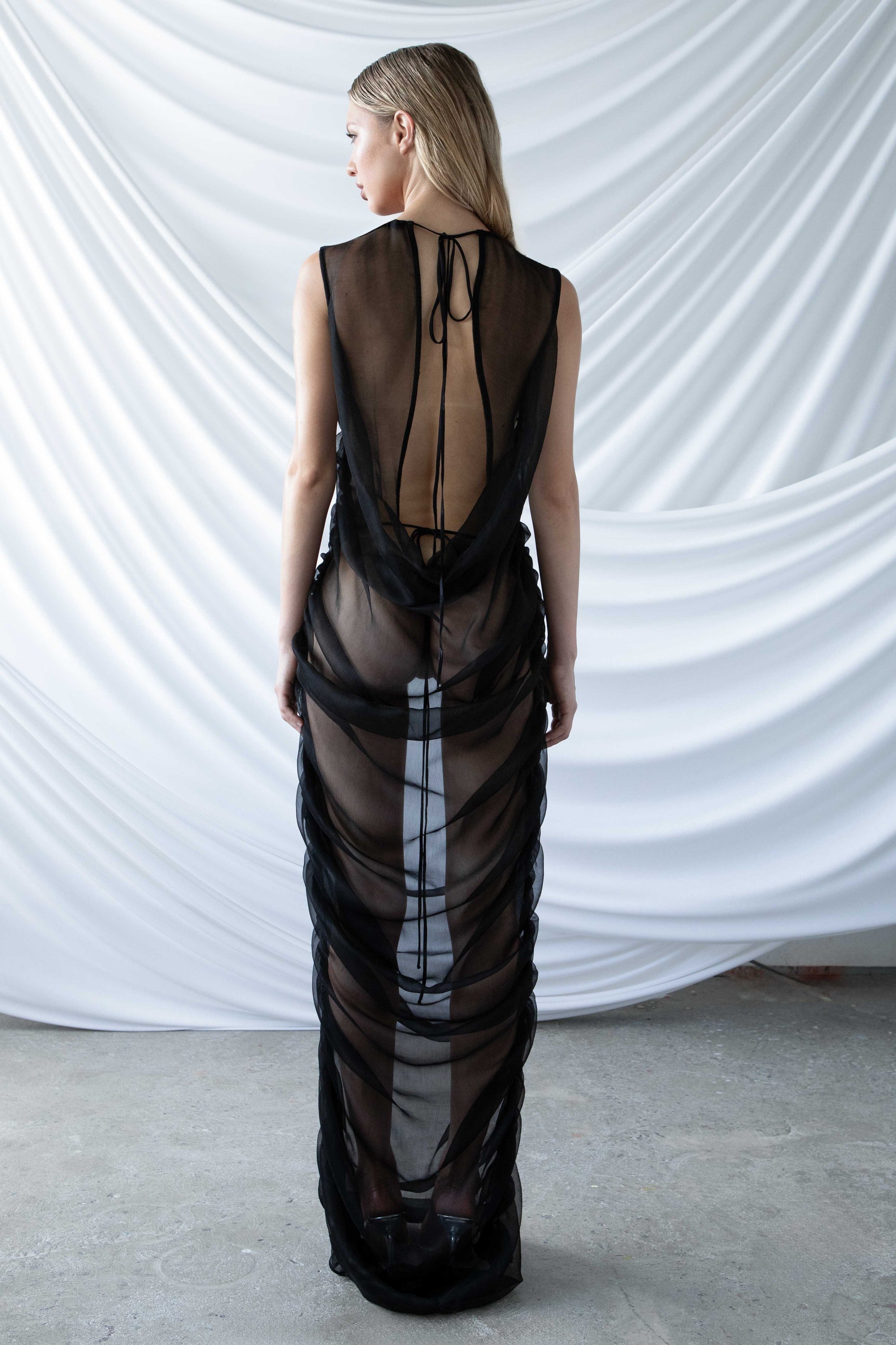 Draped Chiffon Gown