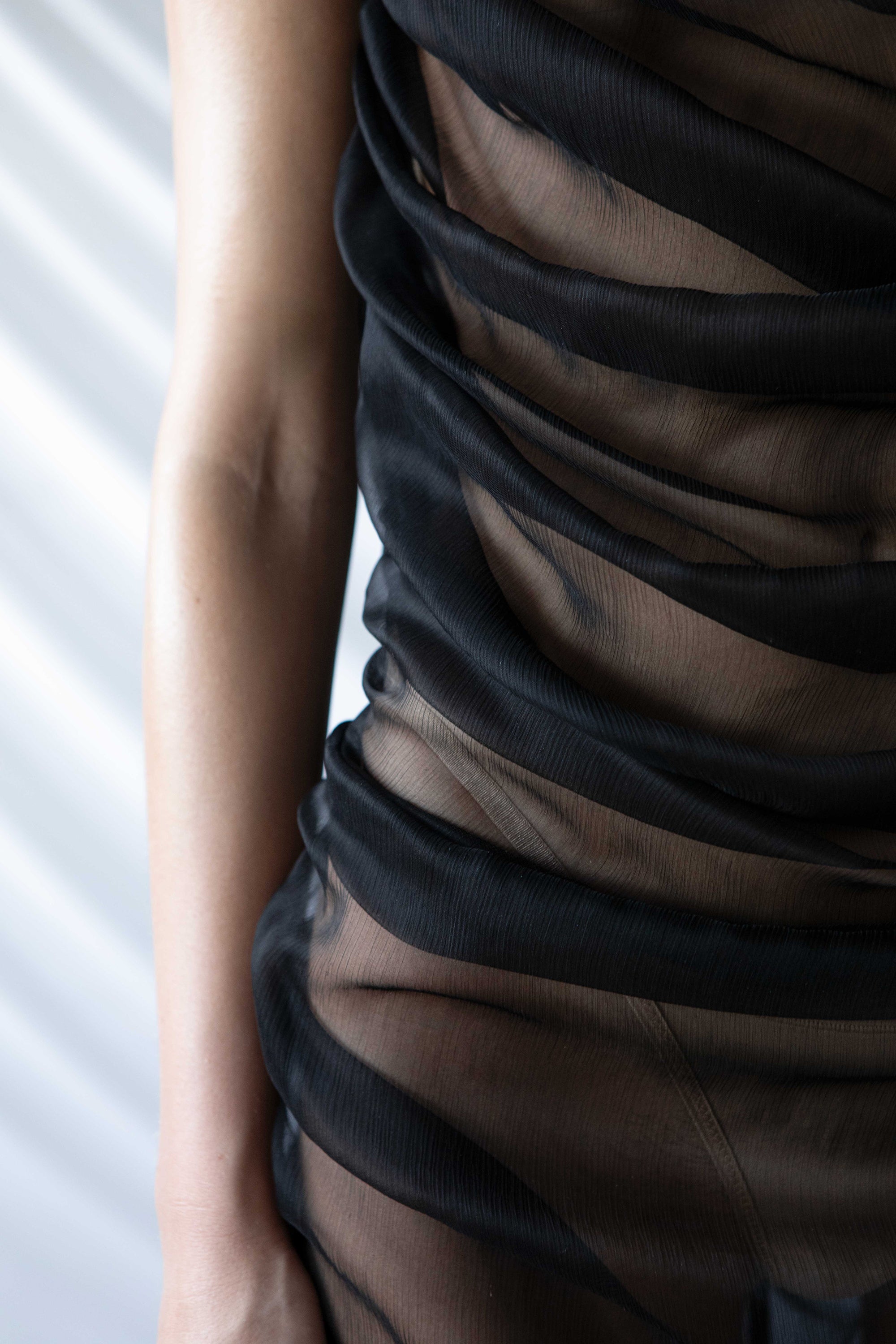 Draped Chiffon Gown